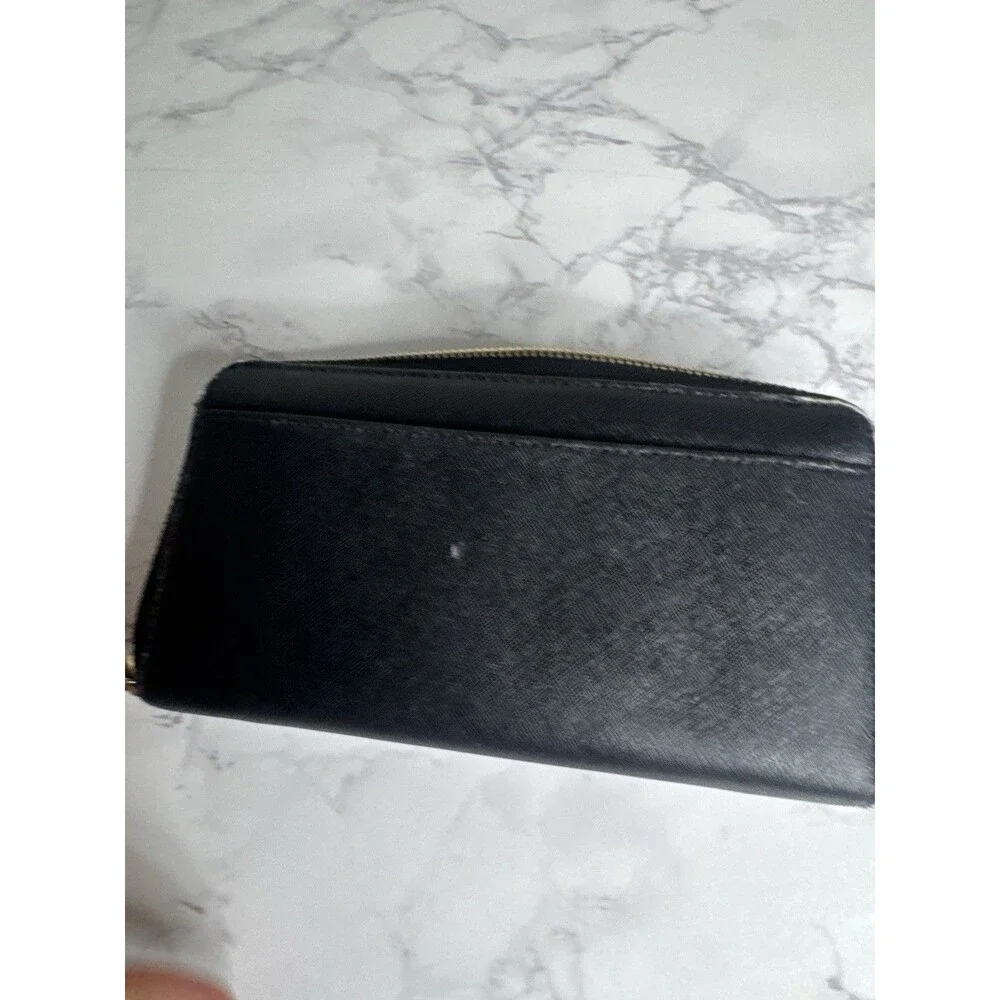 kate spade new york Black Women's Zip-Around Wallet, Folding, Credit Card, Logo